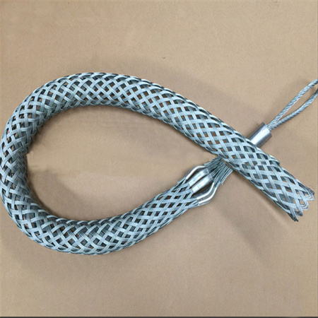 Heavy duty steel cable pulling grips wire mesh sock for power construction