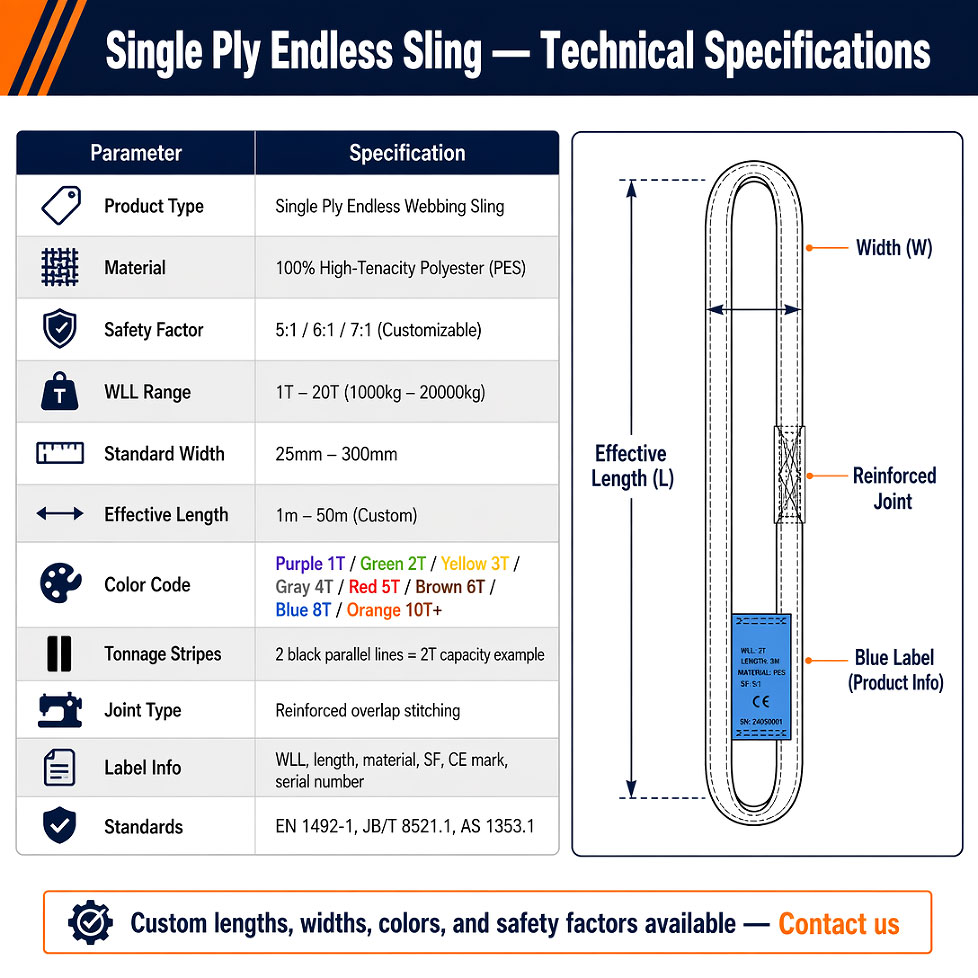 Single Ply Endless Lifting Sling