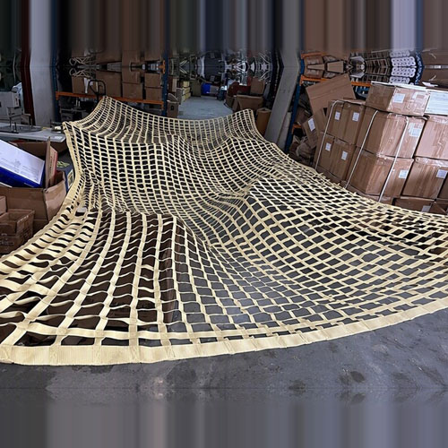 High strength fireproof burning missile interception defense aramid flat belt safety net